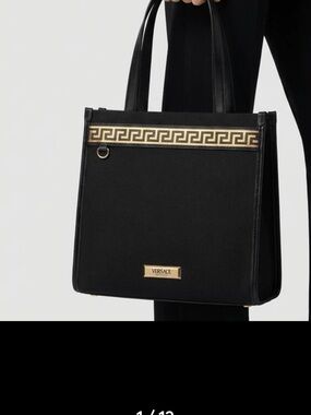 Versace Black and Gold Signature Tote